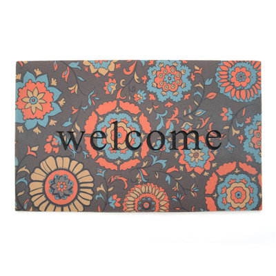 Delafield Non-Slip Floral Outdoor Doormat