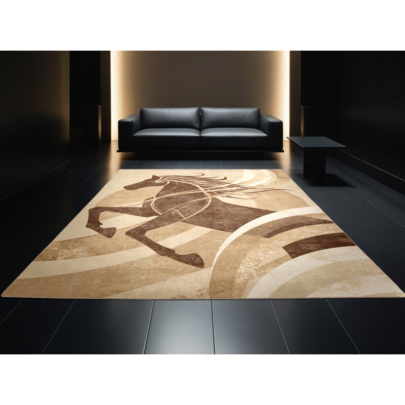 Tapis moelleux moelleux Art Deco Marvine Nuckelavee, 8 x 10