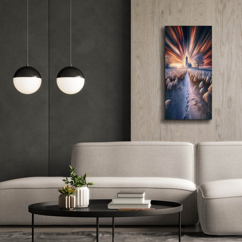 «Lighthouse Sunrise 2» par Rey Klimt, art mural sur toile, H 40 po x l 20 po x P 1,5 po