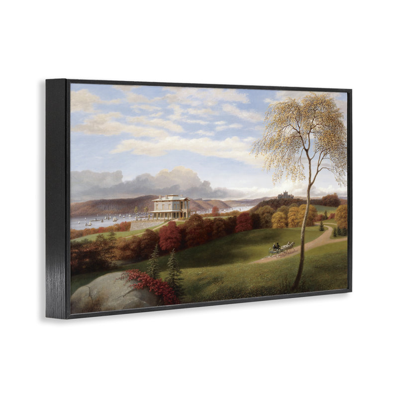 Peinture de paysage populaire, estampe numérique, conception par Marcus Jules, H 12 po x l 18 po, Giclée encadrée noir minuit