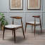 Ensemble de 2 chaises de salle à manger en bois d'hévéa avec dossier ergonomique et coussins de confort-766090807