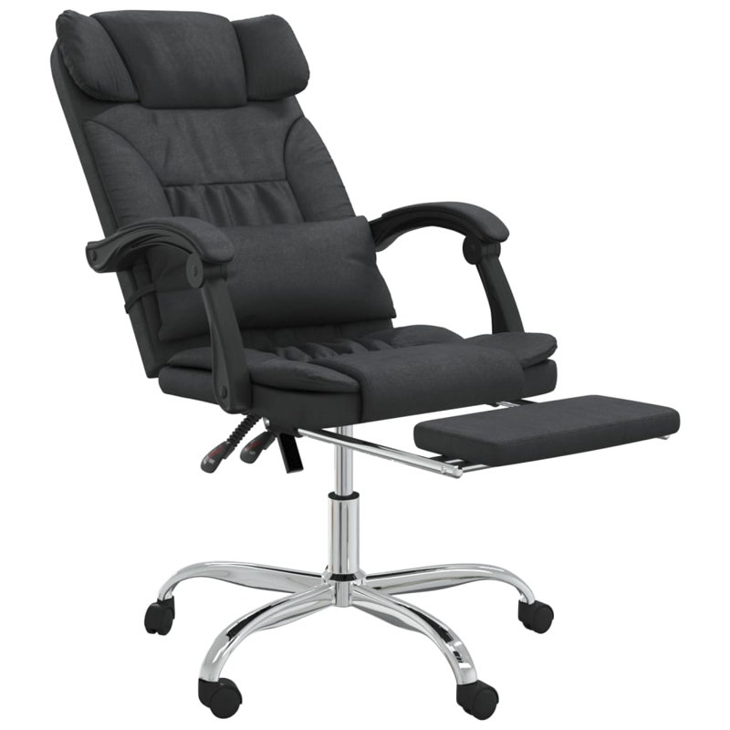 Massage Reclining Office Chair Faux Leather, Black