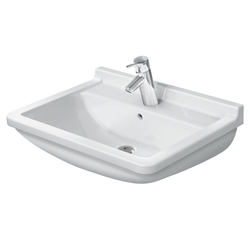 Lavabo de salle de bain mural en céramique avec trop-plein Duravit Starck 3 24 po, Simple