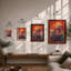 Hippopotamus Rising Retro - Framed Print-53844554-53844548