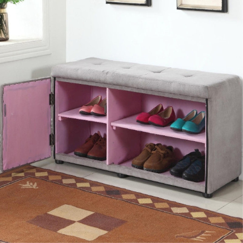 Hauteur de 18 po pour le rangement des chaussures, unité de rangement de couleur gris argenté, luxe