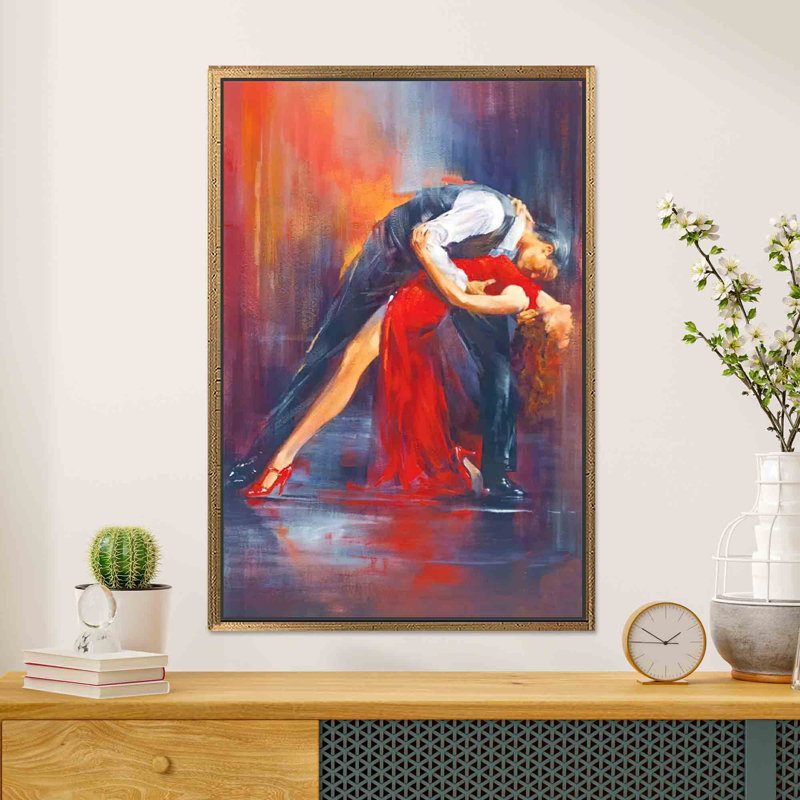 «Elegant Tango Couple», reproduction d'art sur toile, art dansant romantique 1P, H: 15,8 po x l: 11,9 po