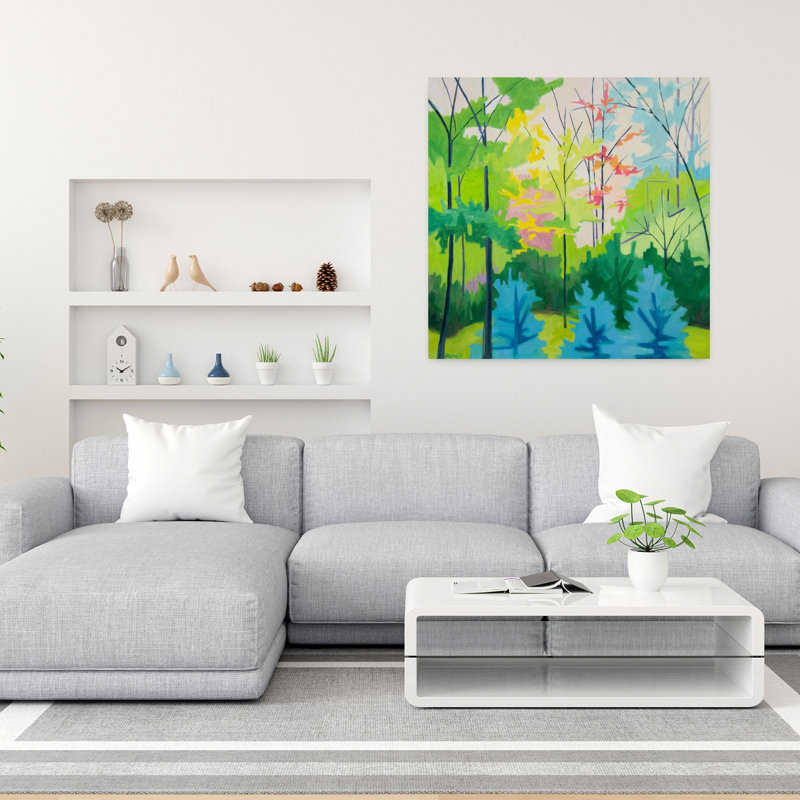 Paysage n ° 3 contemporain lavande abstrait, art de la nature, H 36 po x l 36 po