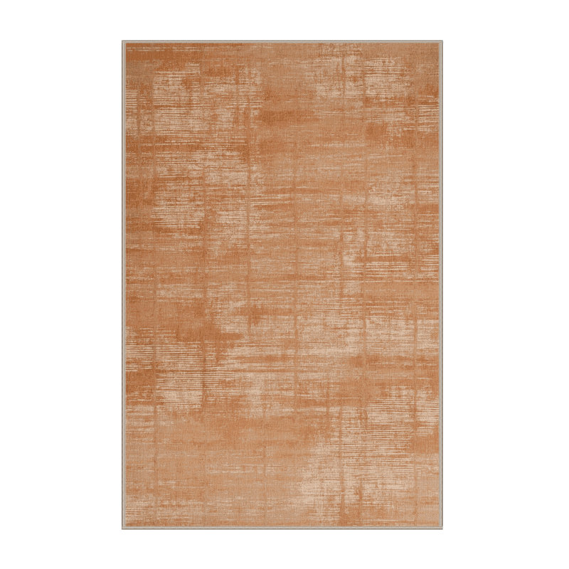 Machine Washable Abstract Brown Area Rug, Rectangle 2' x 3'