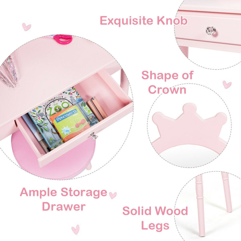 Kaycee Kids Vanity Set with Mirror