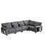 Canapé modulaire en velours côtelé gris avec porte-gobelet et rangement, pour salon, chambre à coucher, salle de projection-721277549