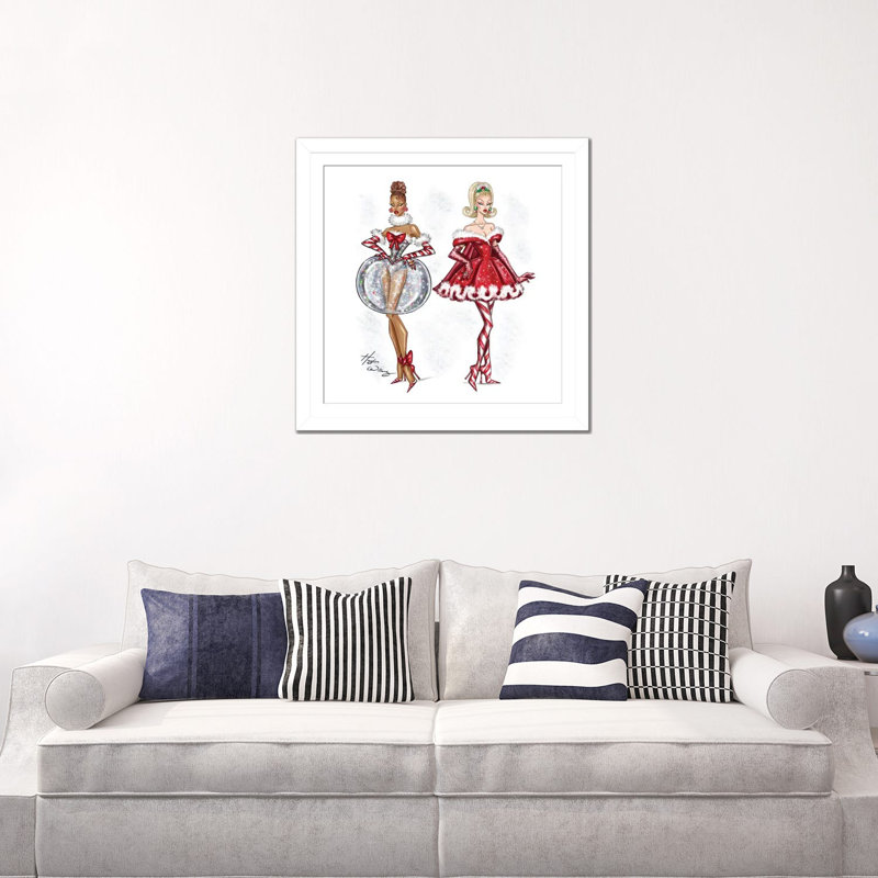 Festive Glamour 2025 - HWI576, H 24 po x l 24 po, Papier à cadre ouvert avec passe-partout, Blanc