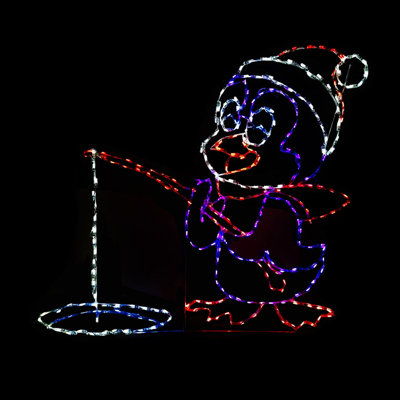 Penguin with Fishing Rod LED Display