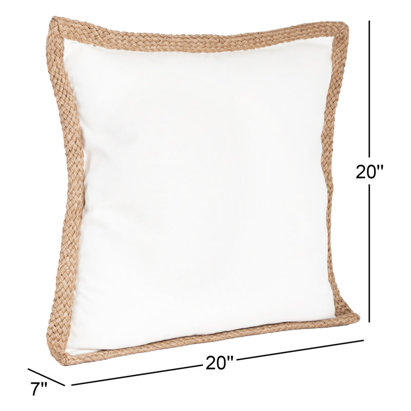 Camelia Cotton Reversible Throw Pillow, Ivory