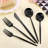 48 Piece Matte Black Silverware Set