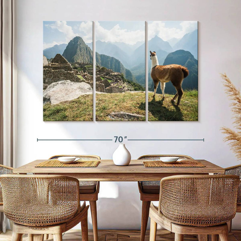 Brampt Llama And Machu Picchu, 42" H x 65" W