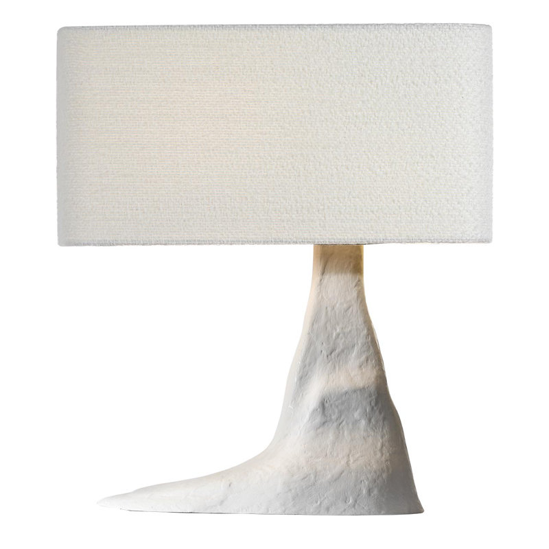 Anne-Marie Barton Terra-Forma 23" Right Table Lamp with Boucle Shade, Aluminum, White