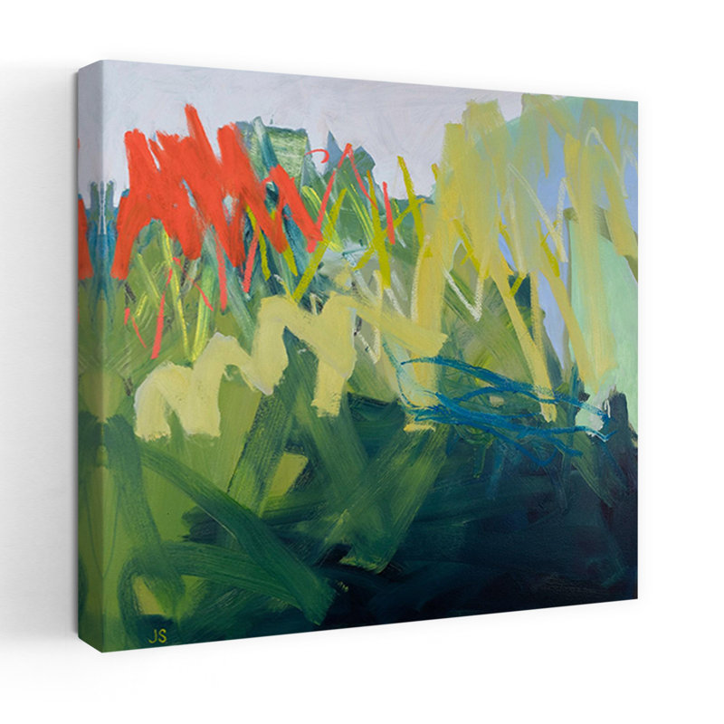 Force de la nature, paysage abstrait vert, art naturel, H 18 po x l 18 po
