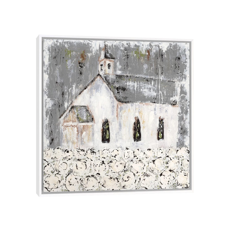 « Cottonfield Chapel » par Ashley Bradley, reproduction d’art, Toile blanche encadrée, H 37 po x l 37 po x P 1,5 po