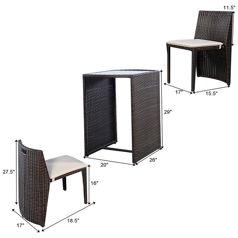 Iarund 2 - Person Patio Conversation Set with Cushions