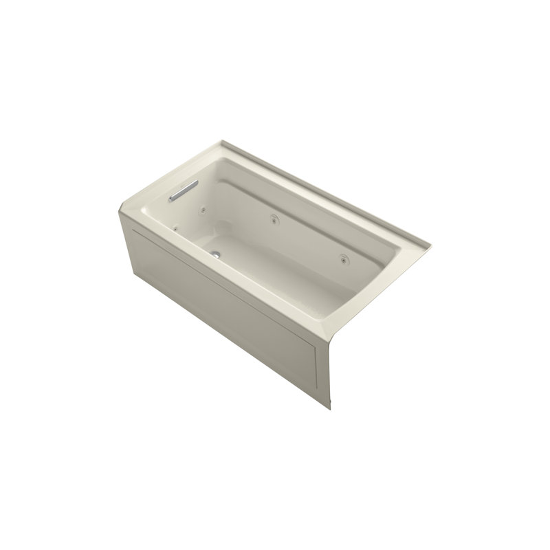 Archer 60" x 32" Alcove Whirlpool, Almond, Left