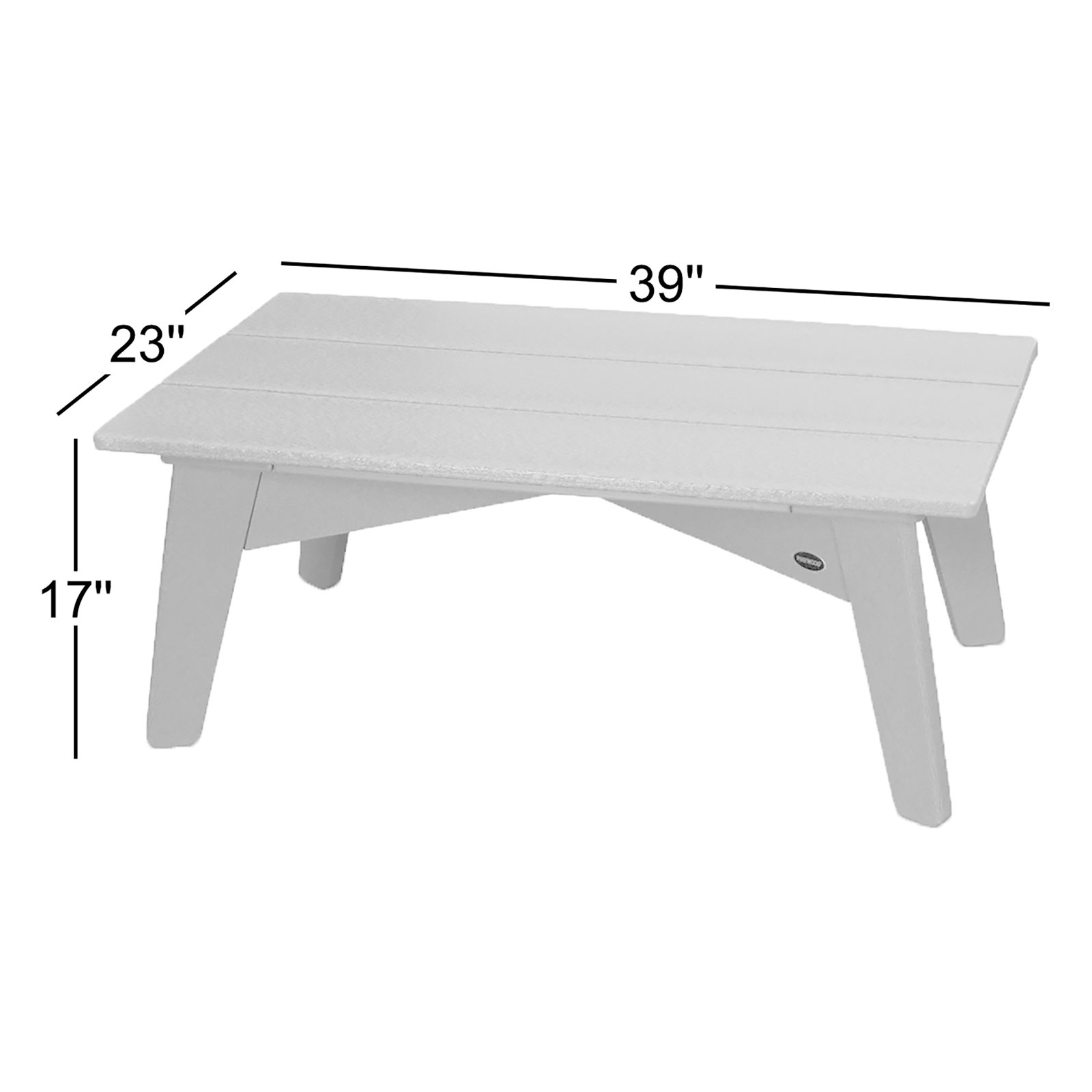 POLYWOOD® Riviera 39" Patio Table, Slate Gray