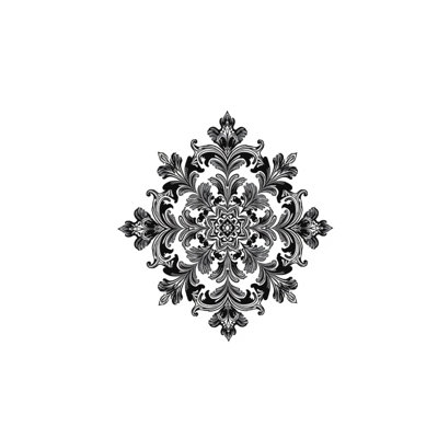 Intricate Black Damask Blankets