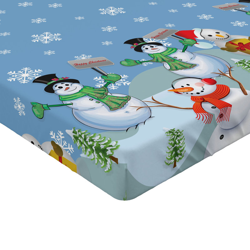 Ambesonne Christmas Fitted Sheet 2-Pack Winter Season Element Multicolor, King Fitted Sheet