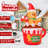Christmas Inflatables 6 Ft Inflatable Gingerbread Man Sitting In Hot Cocoa Mug Scene With Built-in Leds
