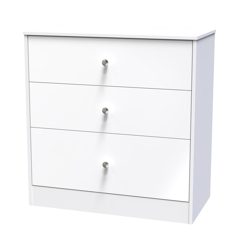 Bhargavi 3 Drawer Deep Chest in Uniform & Dusk (Ready Assembled), White