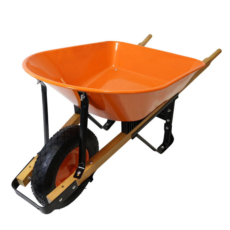 Brouette en acier, H 24,8 po x l 22,24 po x P 60,63 po