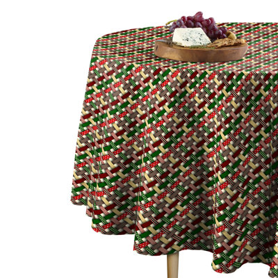 Letchworth Christmas Ribbons Round Tablecloth