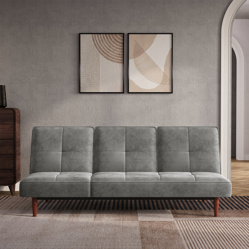 Bulkley 3 Seater Velvet Sofa Bed, Grey