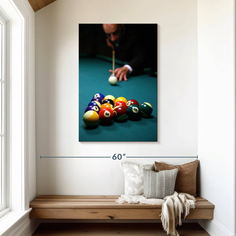 Joueur de billard, H 45 po x l 30 po
