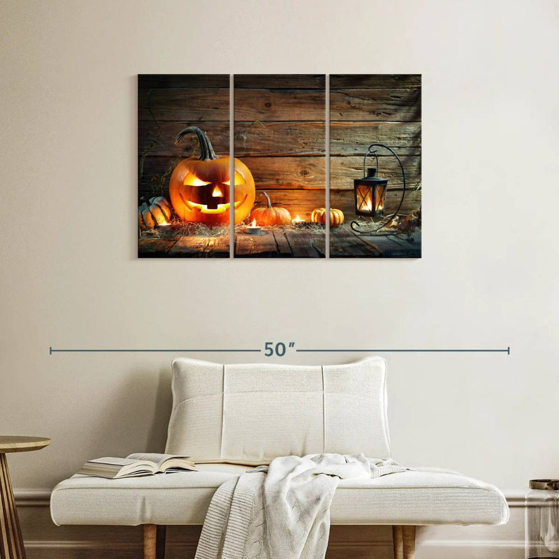 Lelend Rustic Jack O Lantern, 24" H x 38" W