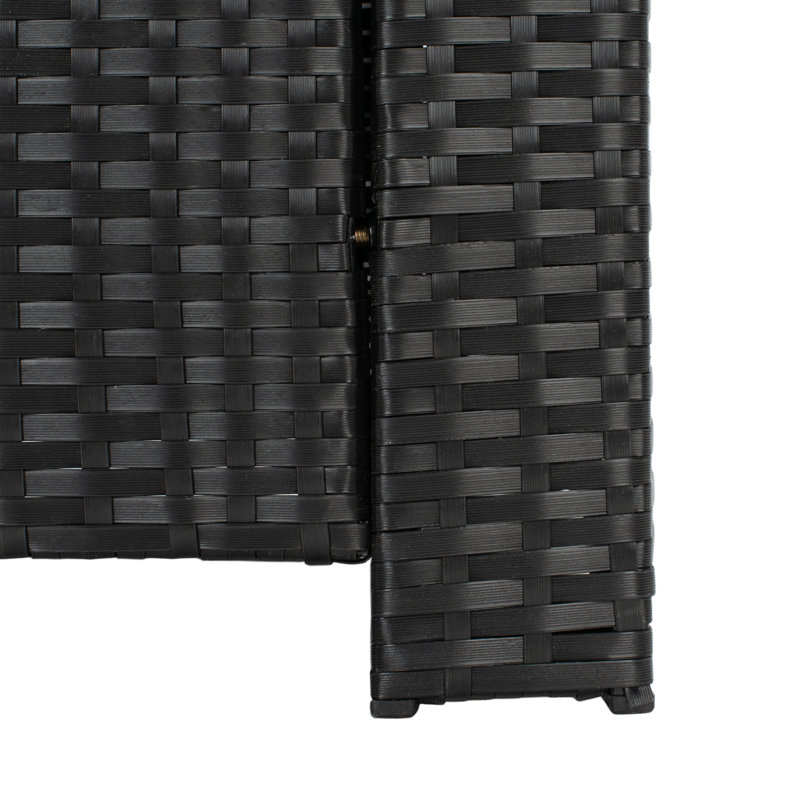Ensemble de conversation modulaire en rotin 5 pièces avec coussins Barela, Noir