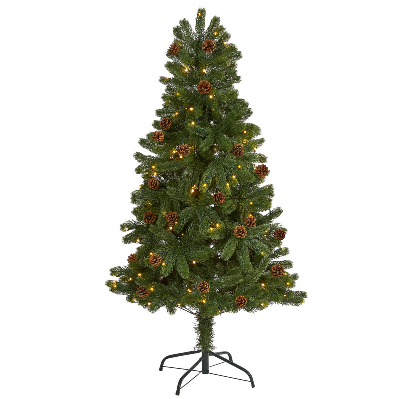 Lighted Artificial Spruce Christmas Tree, 5' H