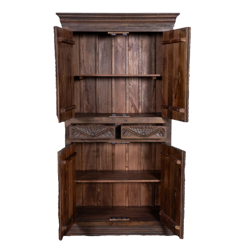 Armoire 4 portes Lancey, Brun foncé
