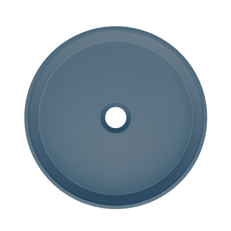 Lisse 14.5" Concrete Round Vessel Sink, Matte Royal Blue
