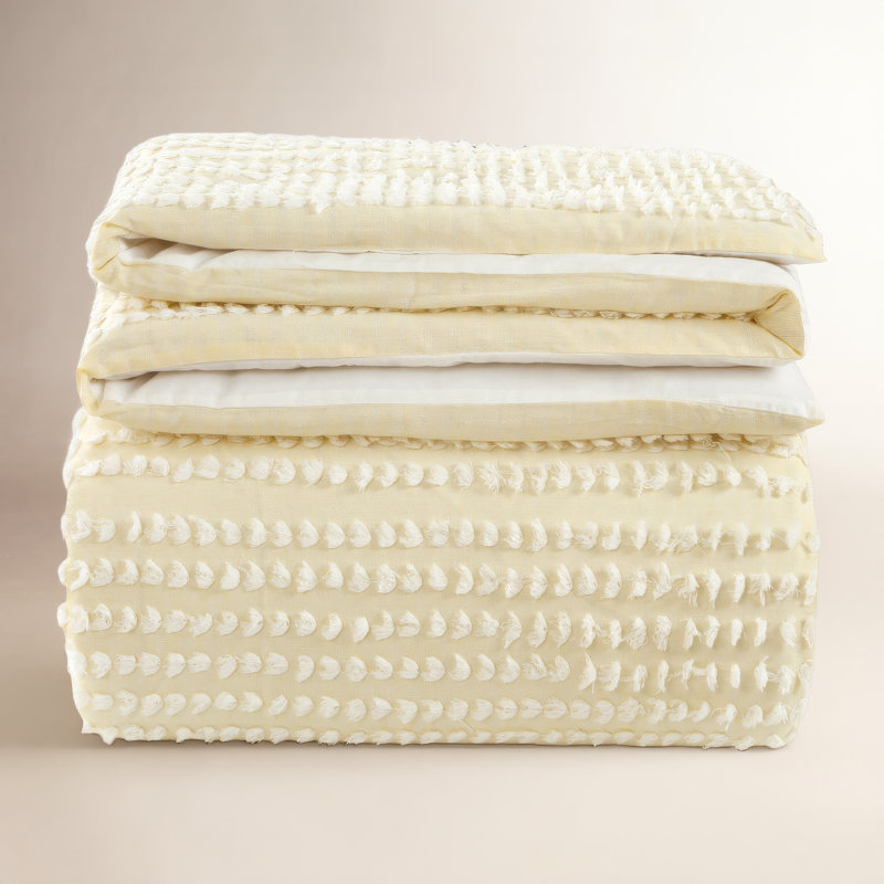 Ensemble 100% coton Blinn, Jaune, Housse de couette très grand et 2 très grandes t