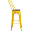 Tabouret de bar ou de comptoir en métal Marian avec dossier et siège en bois Marian-2101696429-2101696446-2127243145