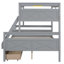 Lit superposé simple au-dessus de double gris avec construction robuste et espaces de rangement-345838651