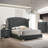 Kennedy Grey Upholsteredwingback Bed