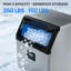 Machine à glaçons commerciale autoportante 24,4 po en acier inoxydable avec glaçons cubes, production de glaçons de 350 lb / 24 h et 150 lb Rangement de glace