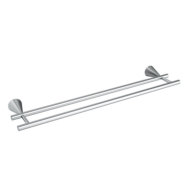 Double barre à serviettes murale 24" cône, Chrome