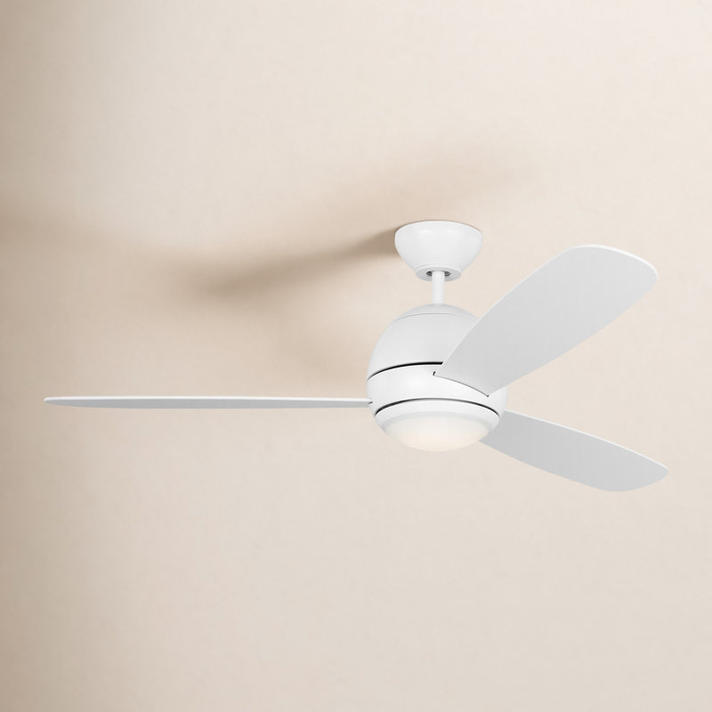 Erina 52'' Ceiling Fan with LED Lights, Matte White, Matte White