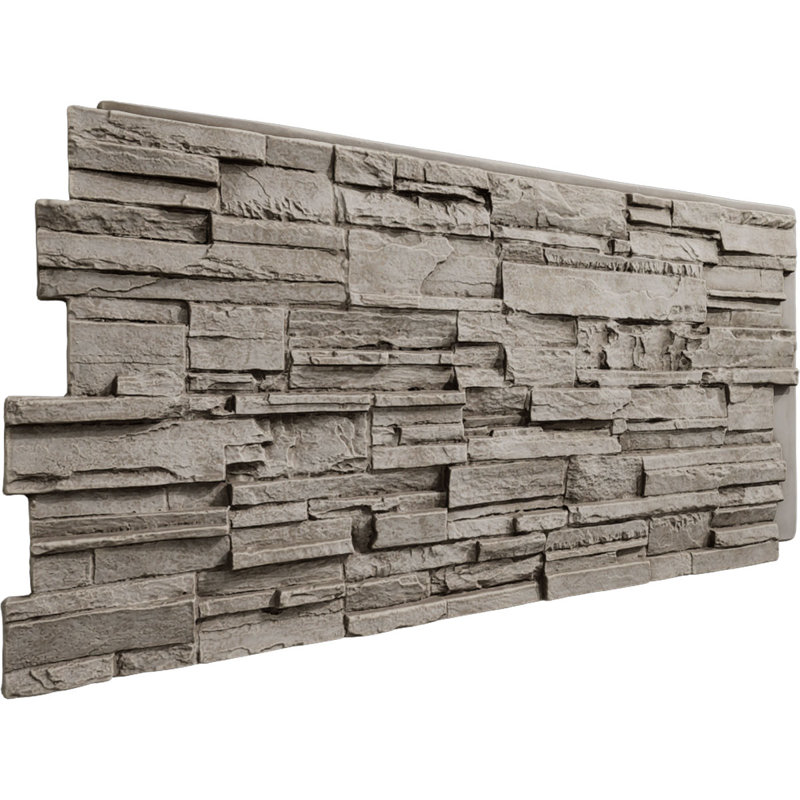 EverStone Cascade Faux Stone Panel, 48 5/8"W x 24 3/4"H x 1 1/4"D, Desert Sand Color, Desert Sand