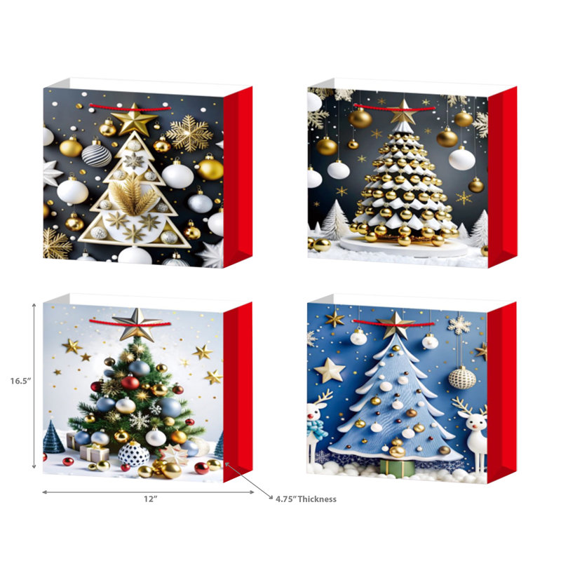 Sacs de Noël (arbre / ornements) (assortis) (grand) - ensemble de 12
