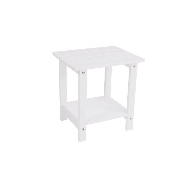 A Wooden Textured Imitation Wood Side Table, Simple Yet With A Rich Texture. It Comes With A Small Tabletop and Is Suitable for Outdoor Picnics. White