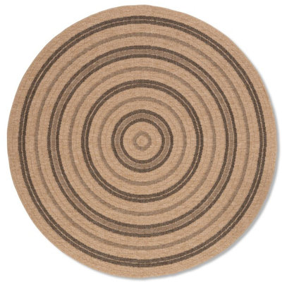 Tapis rond noir et brun Avanos