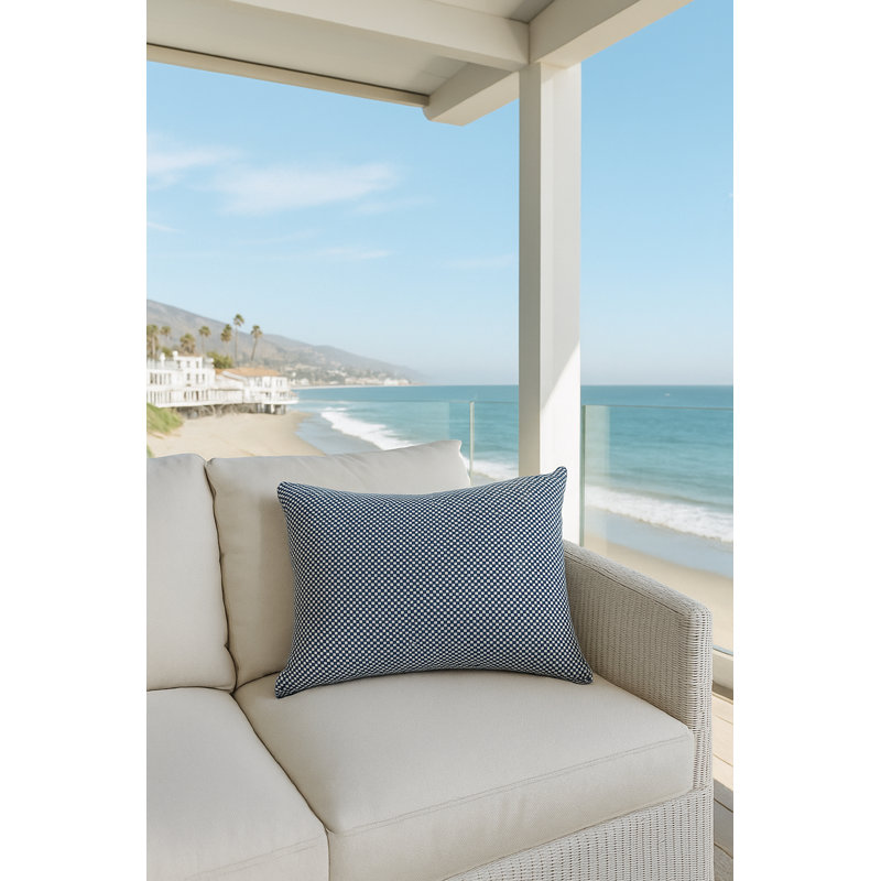 Outdoor Living Throw Pillow, Navy Blue, Rectangle 14" H x 20" W, Pillow Cover Only - No Insert